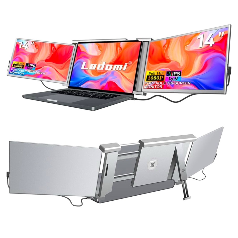 Laptop Screen Extender, 14" FHD 1080P Dual Screen Monitor